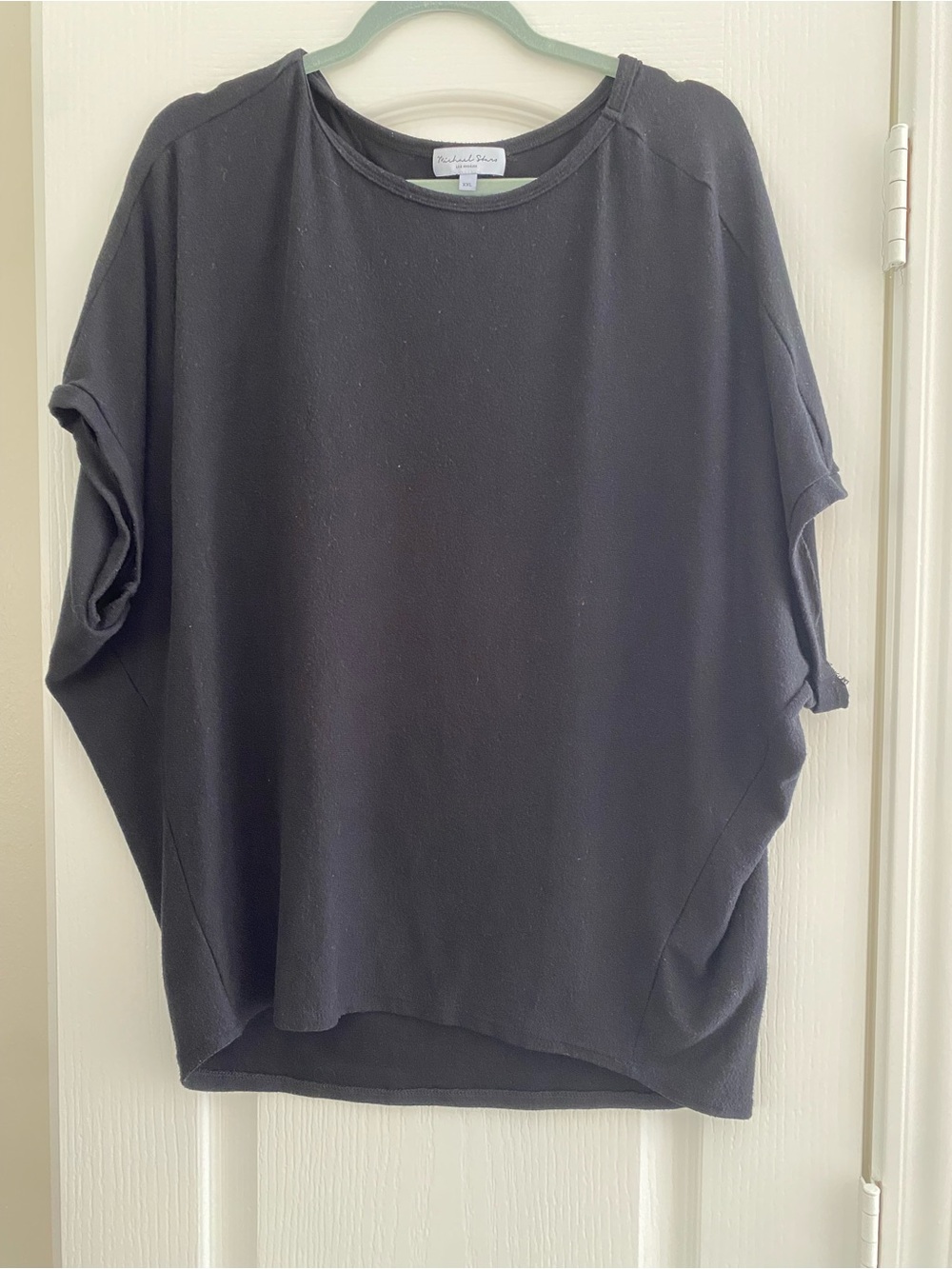 Michael Stars Short Sleeve Dolman Top in Charcoal Black